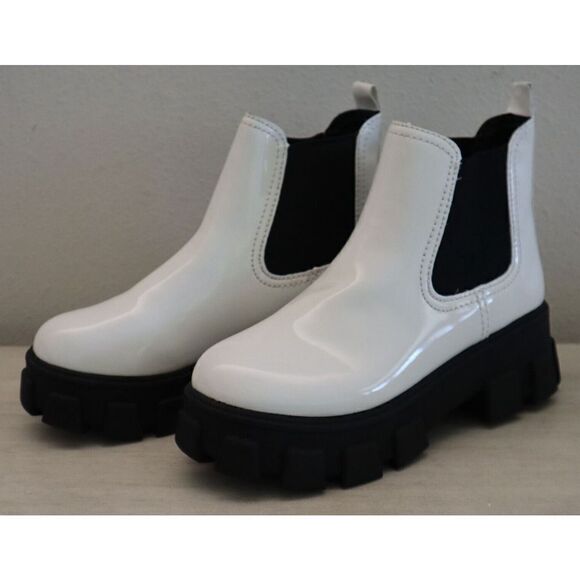 Circus NY H1412S3100 Women's Sz 6.5M White Darielle Lug Sole Chelsea Boots $100 - Picture 6 of 10